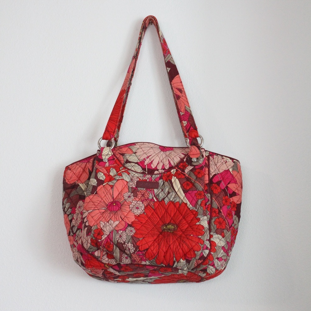 Vera Bradley red floral print shoulder bag